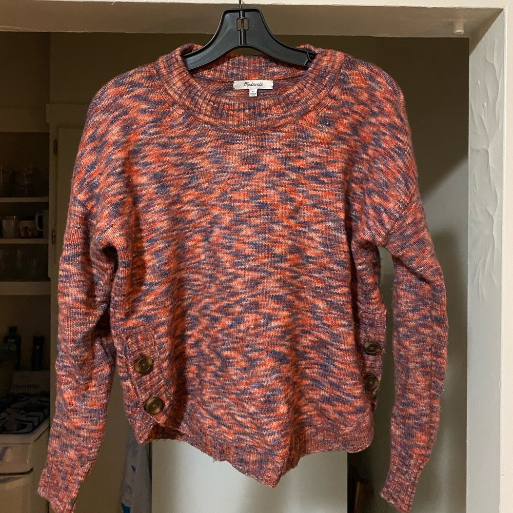 Madewell multi-color side button sweater